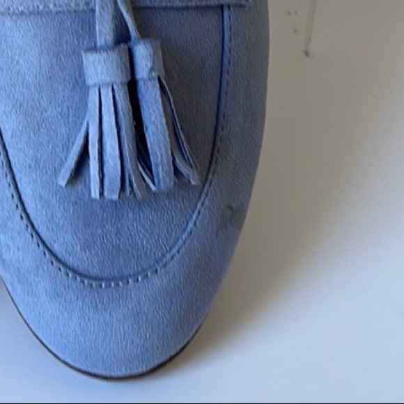 UNISA Sky Blue Suede Tassel Slip On Loafers 10 - Picture 6 of 7